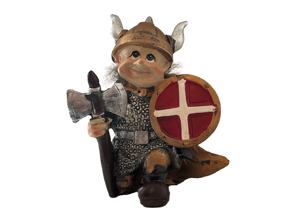 Knælende Viking med økse og Skjold