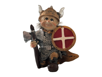 Knælende Viking med økse og Skjold