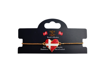Armbånd, Hjerte m/Flag Og Sten